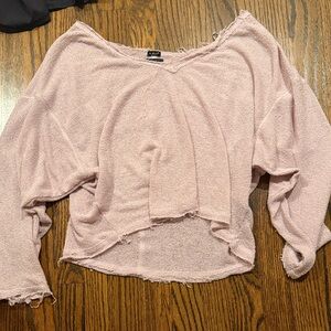 Urban Outfitters Pink Distressed Knit Sweater